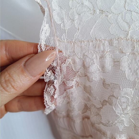 Vintage 60s Radcliffe Long Maxi Nightgown Nylon 38 M/L Lace Coquette Romantic - Picture 7 of 11